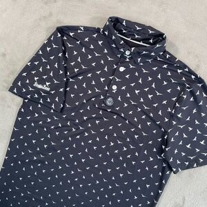 Birdie Boss Birds Polo Golf Shirt Men Small Black Performance Stretch SS NWOT